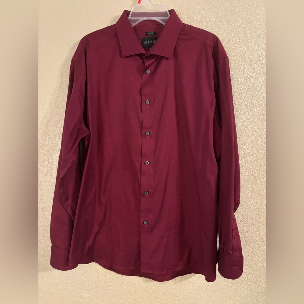 Kenneth Cole Dark Red button down dress shirt